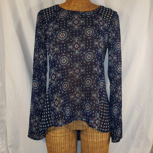 Red Camel Women's Sheer Printed Floral Blouse - XS - Picture 1 of 6
